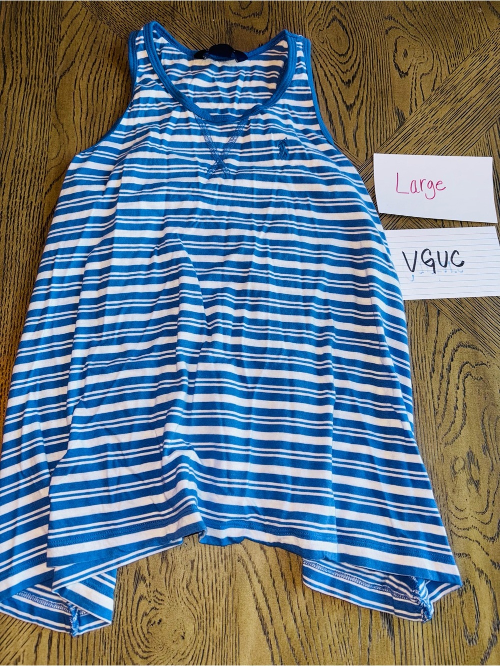 Blue & White Striped Tank Top